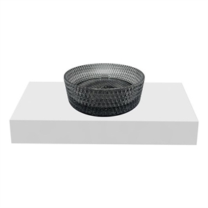 Scotch 14&quot Round Decorative Light Black Vessel Glass Sinks With 30&quot White Base