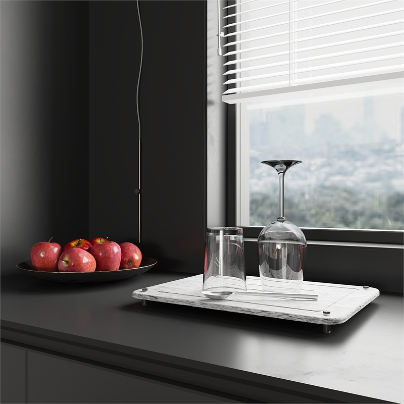 Morden Bathrooms and Kitchens Premium LuxeStone Culinary Dish Drying Board -Gray