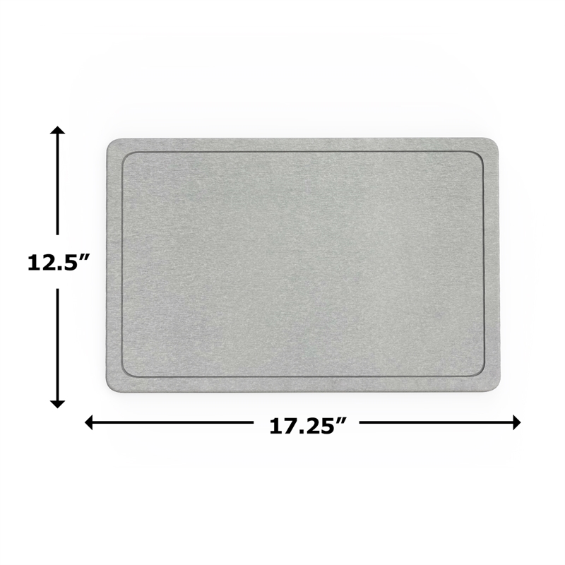 LuxeStone Water-Absorbing Dish Drying Gray Mat for Kitchen
