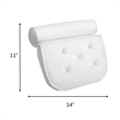 Quick-Dry Neck Shoulder & Back Support Bath White Pillow - Bathtub Spa Cushion
