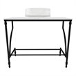 Luminous Stainless Steel Metal Vanity Set-Clear Glass Sink and Black Stand Base