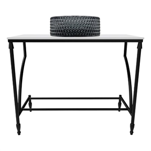 Luminous Stainless Steel Metal Vanity Set-Light Black Glass Sink and Black Stand