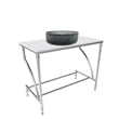 Luminous Stainless Steel Metal Vanity Set-Light Black Glass Sink &Brushed Stand