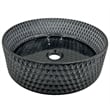 Luminous Stainless Steel Metal Vanity Set-Light Black Glass Sink &Brushed Stand