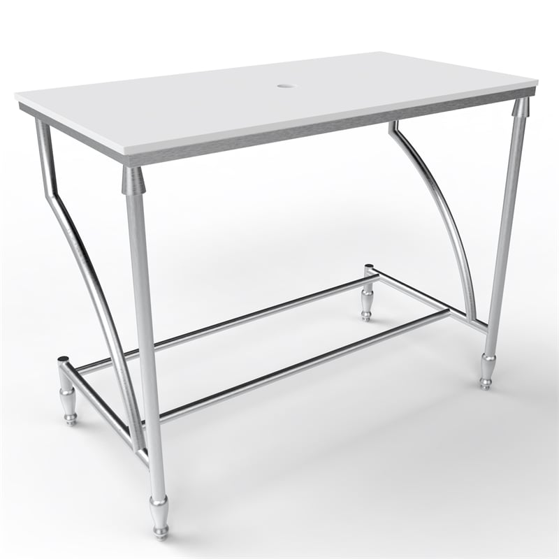 Luminous Stainless Steel Metal Vanity Set-Light Black Glass Sink &Brushed Stand