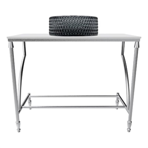 Luminous Stainless Steel Metal Vanity Set-Light Black Glass Sink &Brushed Stand
