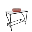 Luminous Stainless Steel Metal Vanity Set - Pink Glass Sink and Black Stand Base