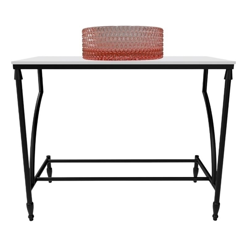 Luminous Stainless Steel Metal Vanity Set - Pink Glass Sink and Black Stand Base
