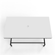 Luminous Stainless Steel Metal Vanity Set - Silver Glass Sink & Black Stand Base