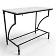 Luminous Stainless Steel Metal Vanity Set - Silver Glass Sink & Black Stand Base