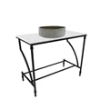Luminous Stainless Steel Metal Vanity Set - Silver Glass Sink & Black Stand Base