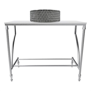 Luminous Brushed  Stainless Steel Metal Vanity Set with Silver Glass Sink