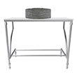 Luminous Brushed  Stainless Steel Metal Vanity Set with Silver Glass Sink