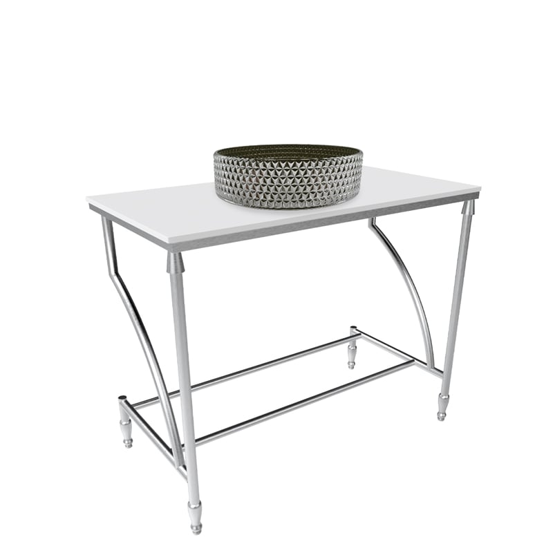 Luminous Brushed  Stainless Steel Metal Vanity Set with Silver Glass Sink