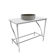 Luminous Brushed  Stainless Steel Metal Vanity Set with Silver Glass Sink