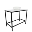 Luminous Black Stainless Steel Metal Vanity Set with Clear Glass White Sink