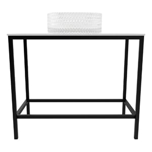 Luminous Black Stainless Steel Metal Vanity Set with Clear Glass White Sink