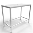 Luminous Brushed Stainless Steel Metal Vanity Set with Clear Glass White Sink