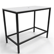 Luminous Black Stainless Steel Metal Vanity Set with Light Black Glass  Sink