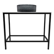 Luminous Black Stainless Steel Metal Vanity Set with Light Black Glass  Sink