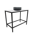 Luminous Black Stainless Steel Metal Vanity Set with Light Black Glass  Sink