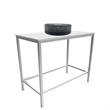 Luminous Brushed Stainless Steel Metal Vanity Set with Light Black Glass  Sink