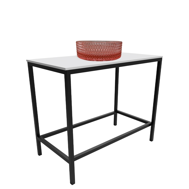 Morden Luminous Black Stainless Steel Metal Vanity Set with Pink Glass Sink