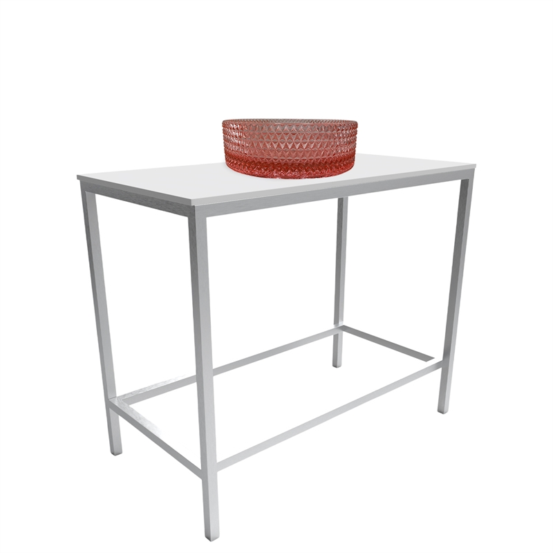 Morden Luminous Brushed Stainless Steel Metal Vanity Set with Pink Glass Sink