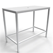 Morden Luminous Brushed Stainless Steel Metal Vanity Set with Pink Glass Sink