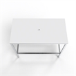 Morden Luminous Brushed Stainless Steel Metal Vanity Set with Pink Glass Sink