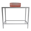 Morden Luminous Brushed Stainless Steel Metal Vanity Set with Pink Glass Sink