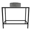 Morden Luminous Black Stainless Steel Metal Vanity Set with Silver Glass Sink