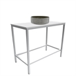 Morden Luminous Brushed Stainless Steel Metal Vanity Set with Silver Glass Sink