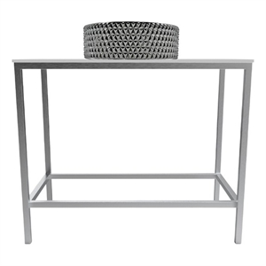 Morden Luminous Brushed Stainless Steel Metal Vanity Set with Silver Glass Sink