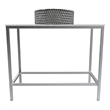 Morden Luminous Brushed Stainless Steel Metal Vanity Set with Silver Glass Sink