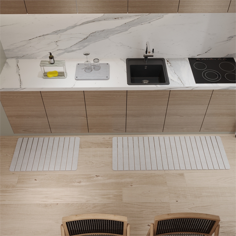 5-Piece LuxeStone Diatomite Kitchen Set -  L + Medium Mats with Accessories