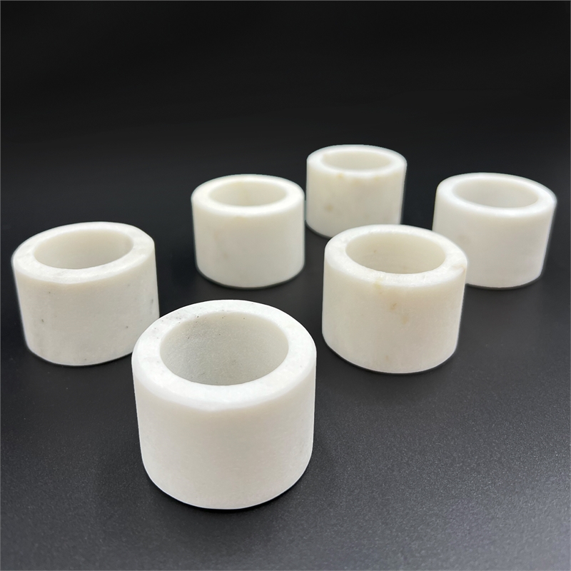 Morden White Real Marble Napkin Rings For Kitchen/Wedding - 96 Pieces