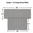 Diatomite Quick-Dry Water Absorbing Bath Mat Sets - X-Large + Large Gray Mats