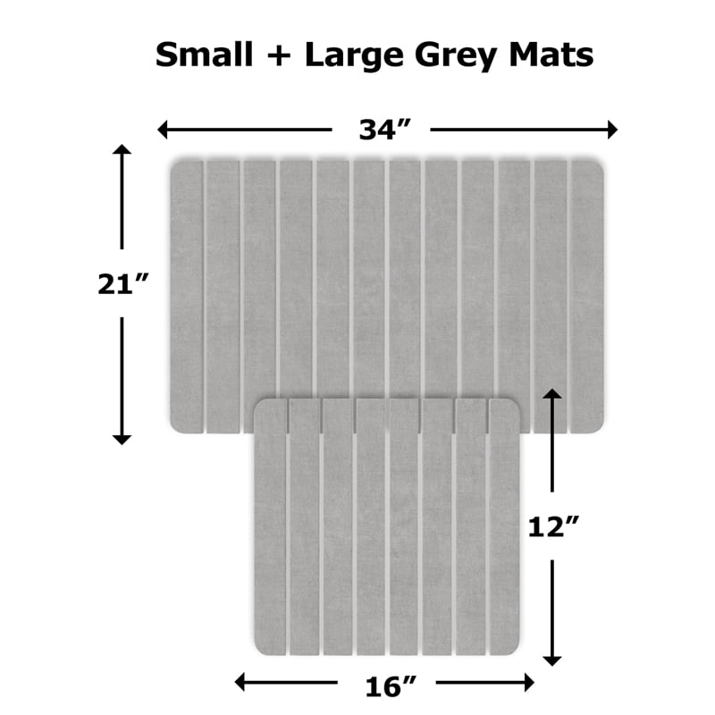 Diatomite Stone Quick-Dry Water Absorbing Bath Mat Sets - Large+Small Gray Mats