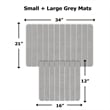 Diatomite Stone Quick-Dry Water Absorbing Bath Mat Sets - Large+Small Gray Mats