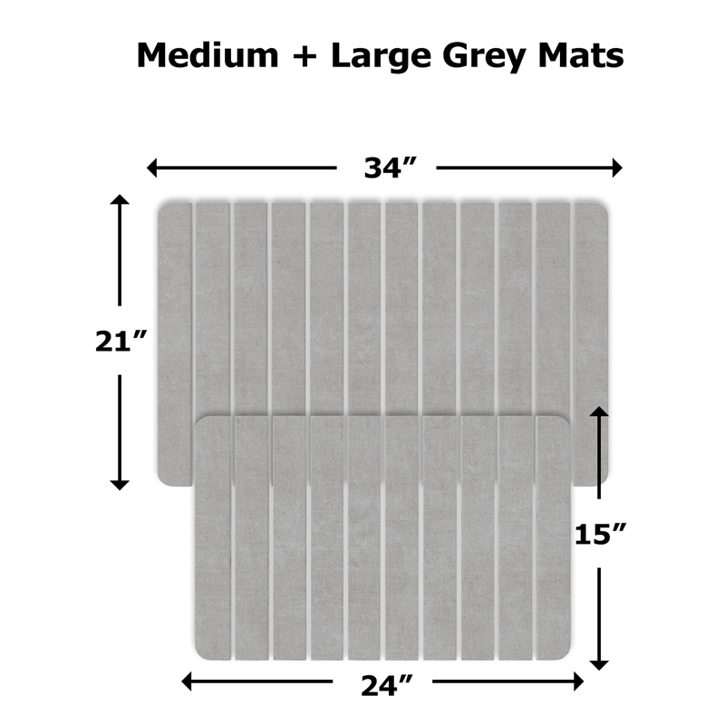Diatomite Stone Quick-Dry Water Absorbing Bath Mat Sets-Large + Medium Gray Mats