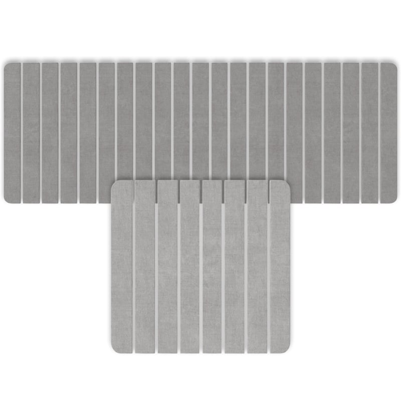 Diatomite Stone Quick-Dry Water Absorbing Bath Mat Sets-X-Large+Small Gray Mats