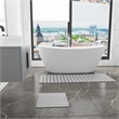 Diatomite Stone Quick-Dry Water Absorbing Bath Mat Sets-X-Large+Small Gray Mats