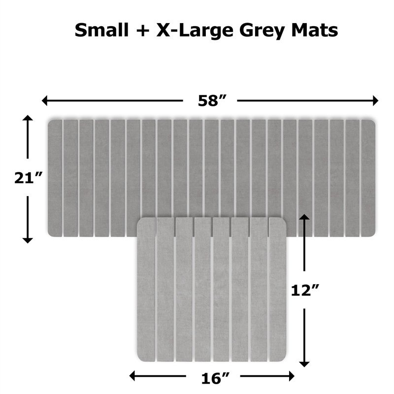 Diatomite Stone Quick-Dry Water Absorbing Bath Mat Sets-X-Large+Small Gray Mats