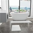 Diatomite Stone Quick-Dry Water Absorbing Bath Mat Sets-XLarge+Medium White Mats