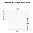 Diatomite Stone Quick-Dry Water Absorbing Bath Mat Sets-XLarge+Medium White Mats