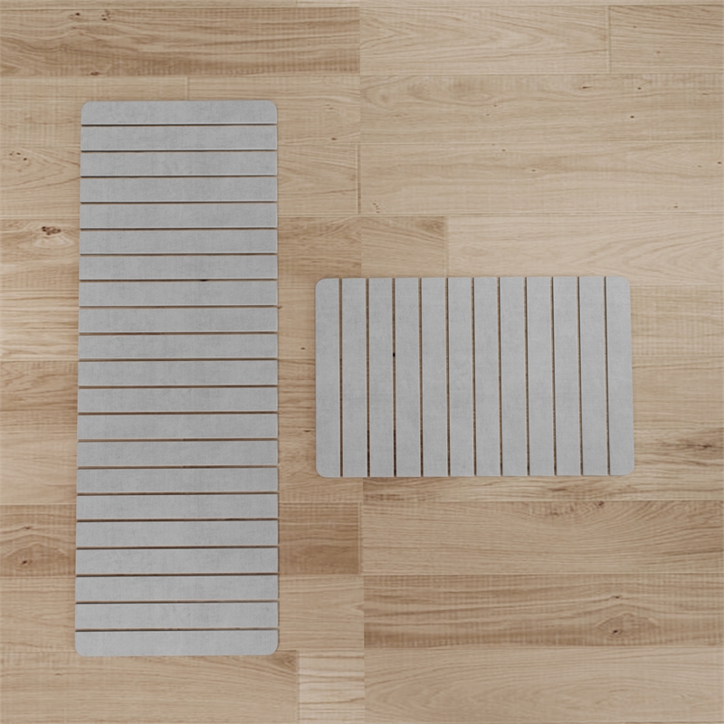 Diatomite Quick-Dry Water-Absorbing Kitchen Mat Sets - X-Large + Large Gray Mats