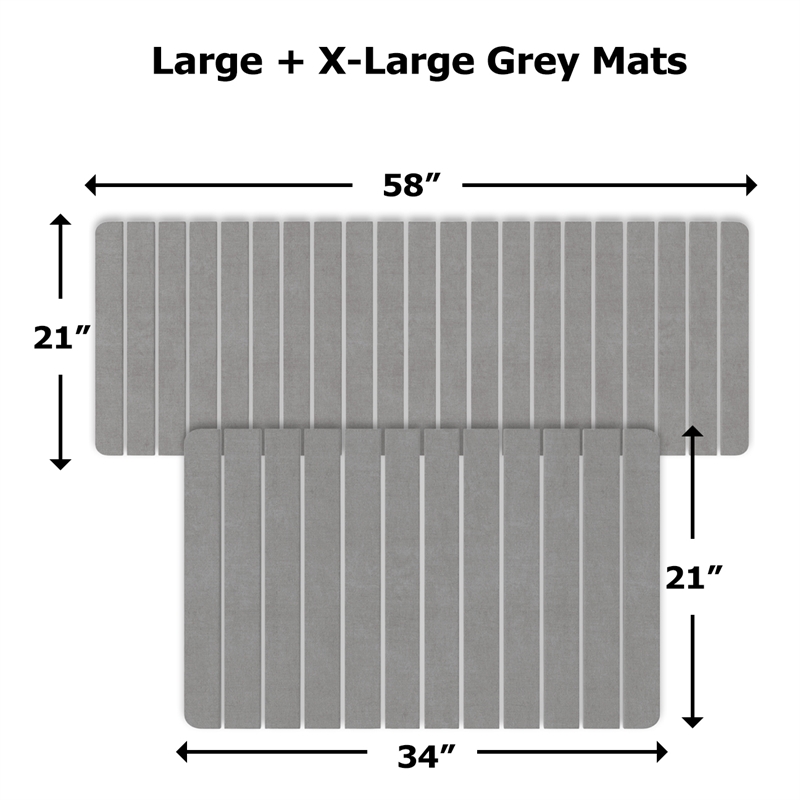 Diatomite Quick-Dry Water-Absorbing Kitchen Mat Sets - X-Large + Large Gray Mats