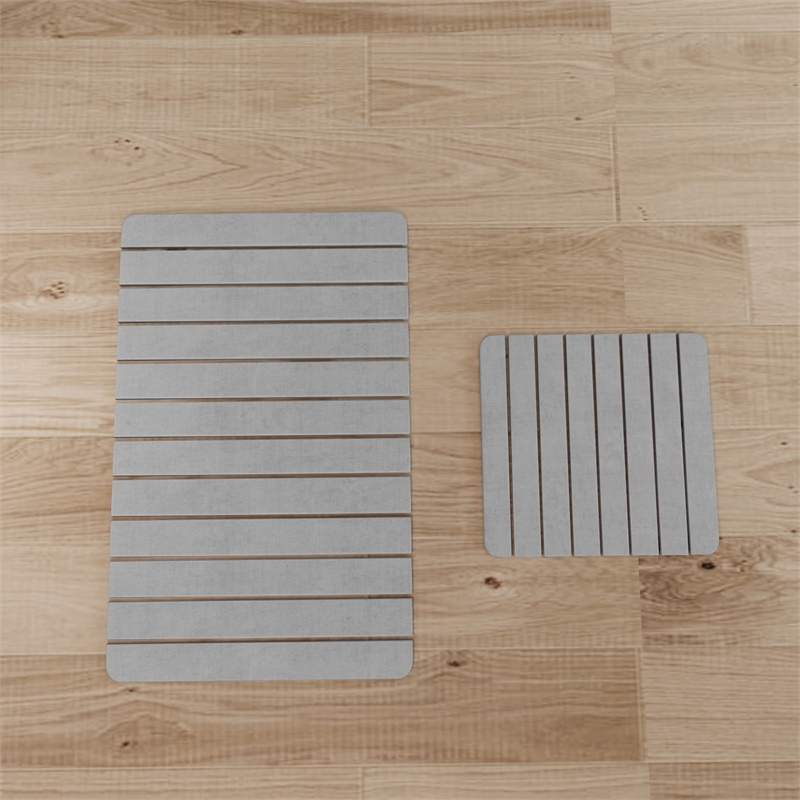 Diatomite Quick-Dry Water-Absorbing Kitchen Mat Sets - Large + Small Gray Mats