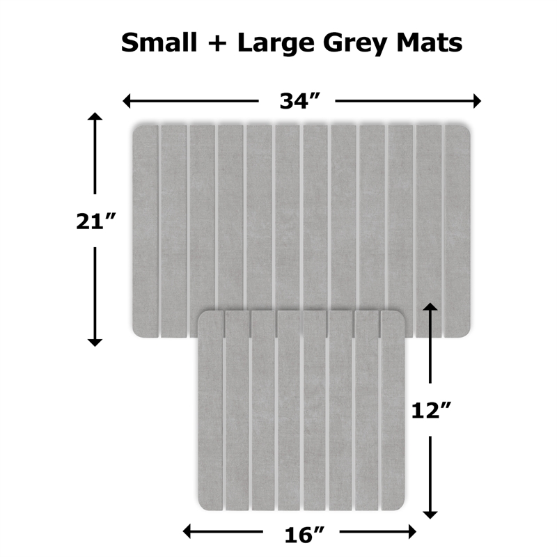 Diatomite Quick-Dry Water-Absorbing Kitchen Mat Sets - Large + Small Gray Mats